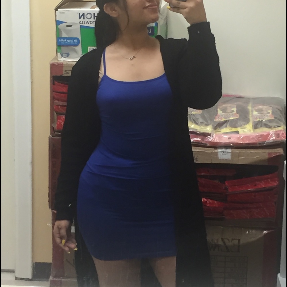 Royal blue mini dress
